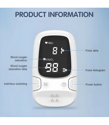 [White] Mini oxymètre de pouls Portable pour la santé, Saturation de l\'oxygène dans le sang, ox