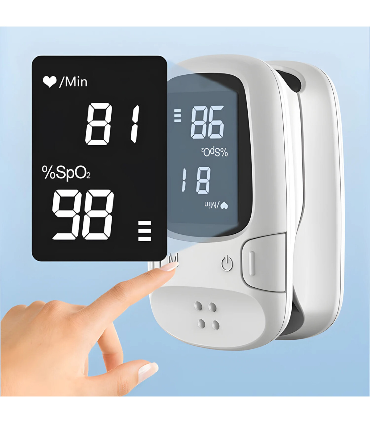 [White] Mini oxymètre de pouls Portable pour la santé, Saturation de l\'oxygène dans le sang, ox