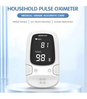 [White] Mini oxymètre de pouls Portable pour la santé, Saturation de l\'oxygène dans le sang, ox