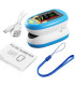 [Blue] Oxymètre de pouls au doigt pour enfants, aste, écran TFT, sangle, lanière, compteur de s