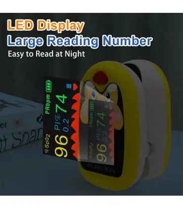 [Blue] Oxymètre de pouls au doigt pour enfants, aste, écran TFT, sangle, lanière, compteur de s