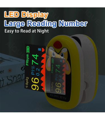[Yellow] Oxymètre de pouls au doigt pour enfants, aste, écran TFT, sangle, lanière, compteur de