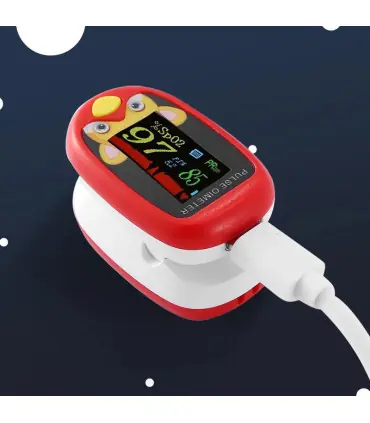 [Yellow] Oxymètre de pouls au doigt pour enfants, aste, écran TFT, sangle, lanière, compteur de