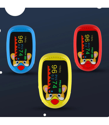 [Yellow] Oxymètre de pouls au doigt pour enfants, aste, écran TFT, sangle, lanière, compteur de