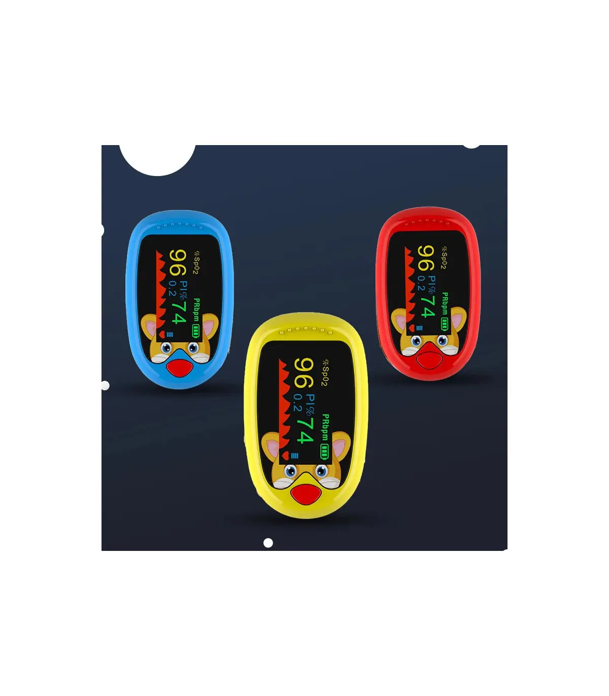 [Yellow] Oxymètre de pouls au doigt pour enfants, aste, écran TFT, sangle, lanière, compteur de