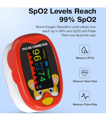 [Red] Oxymètre de pouls médical pour nourrissons, compteur de saturation d\'oxygène dans le sang