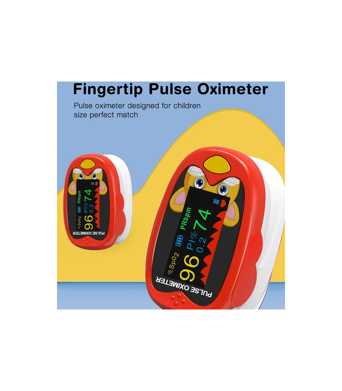 [Red] Oxymètre de pouls médical pour nourrissons, compteur de saturation d\'oxygène dans le sang