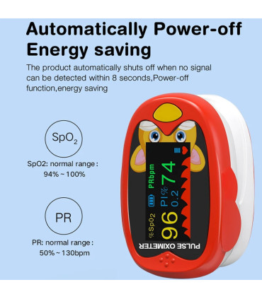 [Red] Oxymètre de pouls médical pour nourrissons, compteur de saturation d\'oxygène dans le sang
