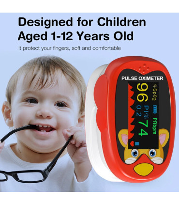 [Red] Oxymètre de pouls médical pour nourrissons, compteur de saturation d\'oxygène dans le sang