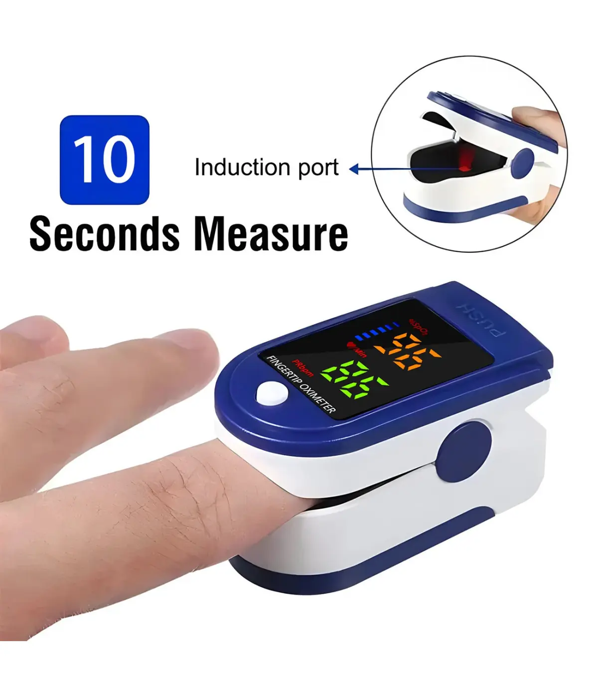 [Blue] Oxymètre de pouls au doigt pour pédiatrie et enfant, pulsoximètre médical, compteur de s