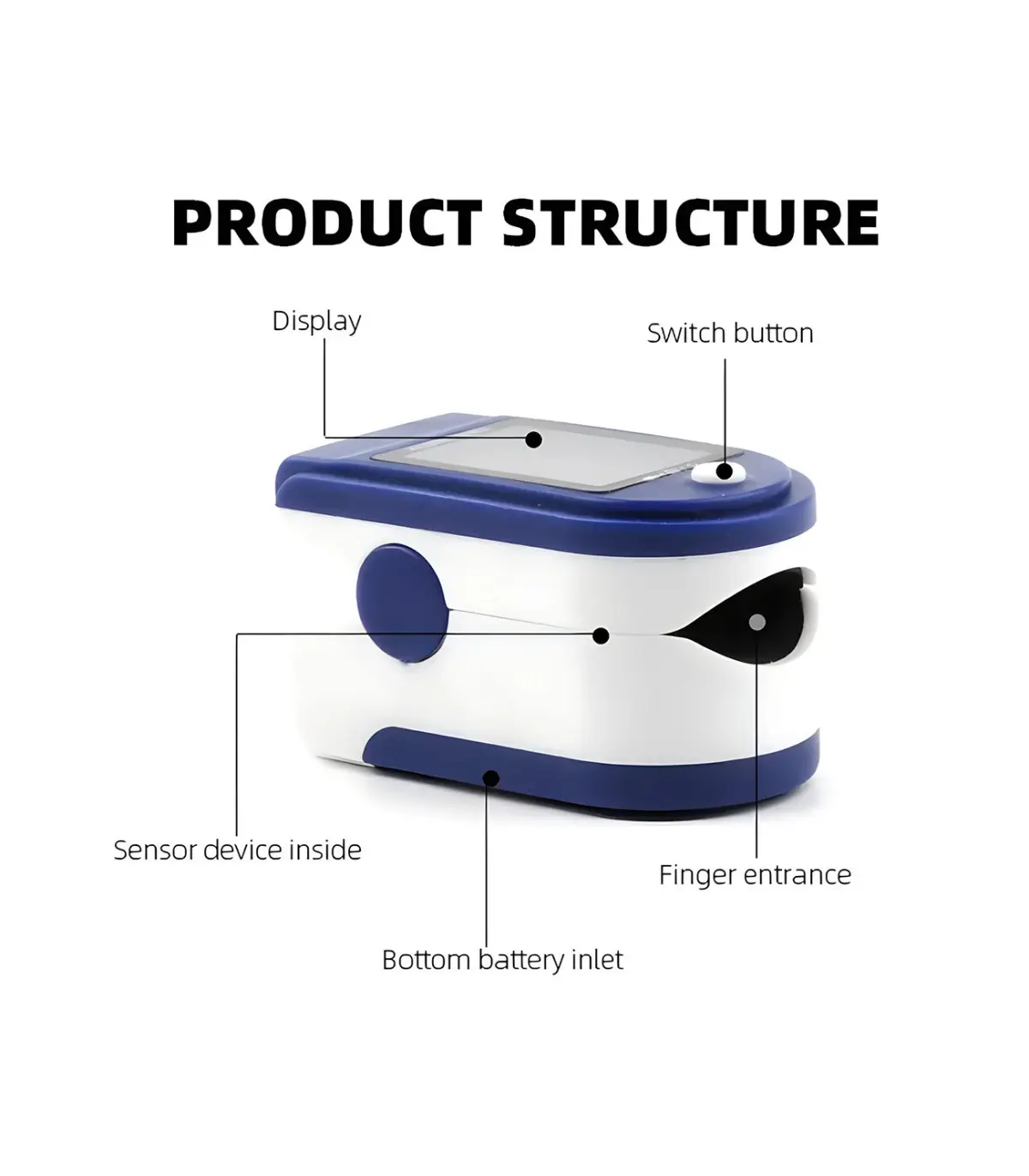 [Blue] Oxymètre de pouls au doigt pour pédiatrie et enfant, pulsoximètre médical, compteur de s