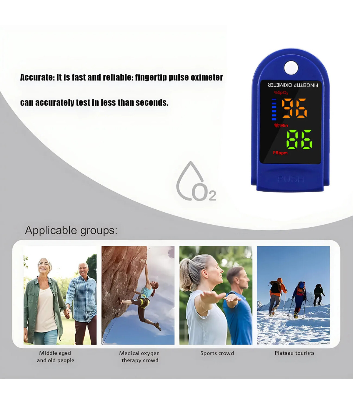 [Blue] Oxymètre de pouls au doigt pour pédiatrie et enfant, pulsoximètre médical, compteur de s