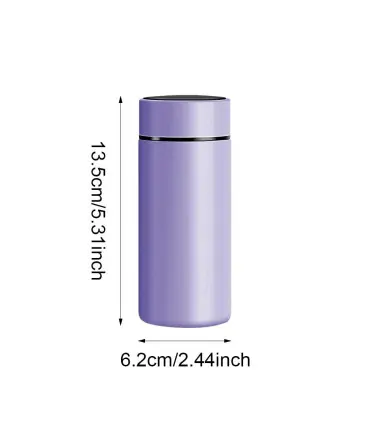 [Violet 200ml] Tasse d\'eau isolée en acier inoxydable 304, équipée d\'un écran d\'affichage de la