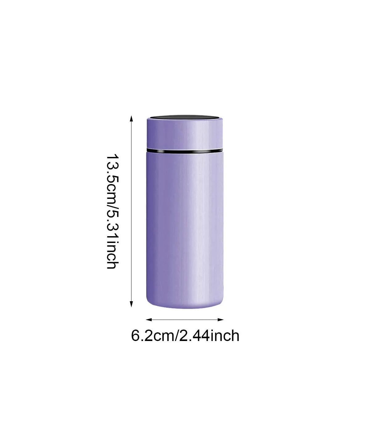 [Violet 200ml] Tasse d\'eau isolée en acier inoxydable 304, équipée d\'un écran d\'affichage de la