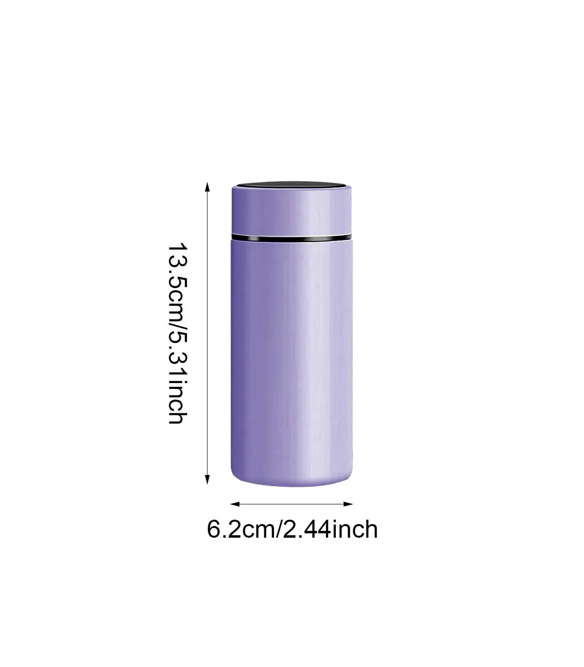 [Violet 200ml] Tasse d\'eau isolée en acier inoxydable 304, équipée d\'un écran d\'affichage de la