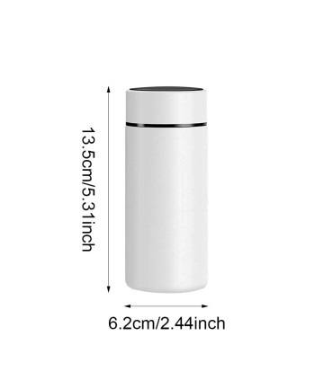 [BLANC 200ml] Tasse d\'eau isolée en acier inoxydable 304, équipée d\'un écran d\'affichage de la 