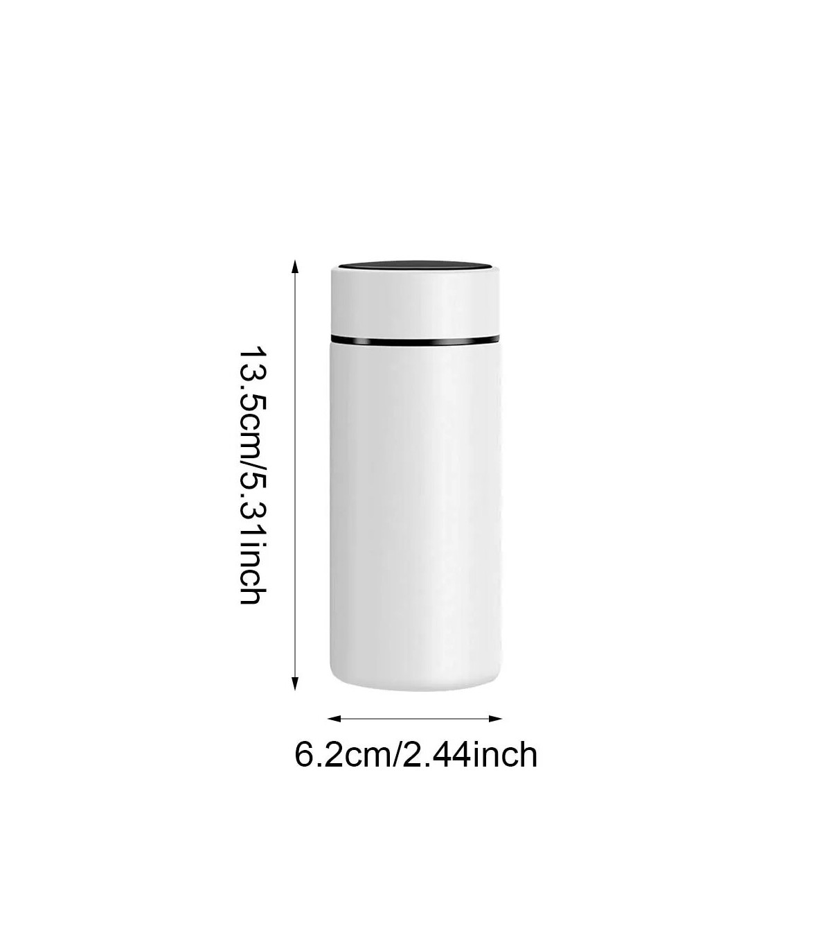 [BLANC 200ml] Tasse d\'eau isolée en acier inoxydable 304, équipée d\'un écran d\'affichage de la 