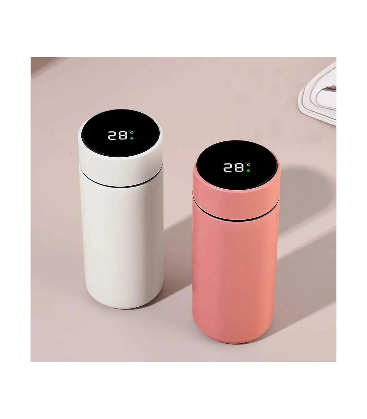 [BLANC 200ml] Tasse d\'eau isolée en acier inoxydable 304, équipée d\'un écran d\'affichage de la 