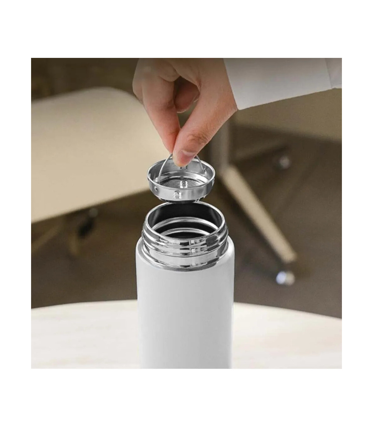 [BLANC 200ml] Tasse d\'eau isolée en acier inoxydable 304, équipée d\'un écran d\'affichage de la 