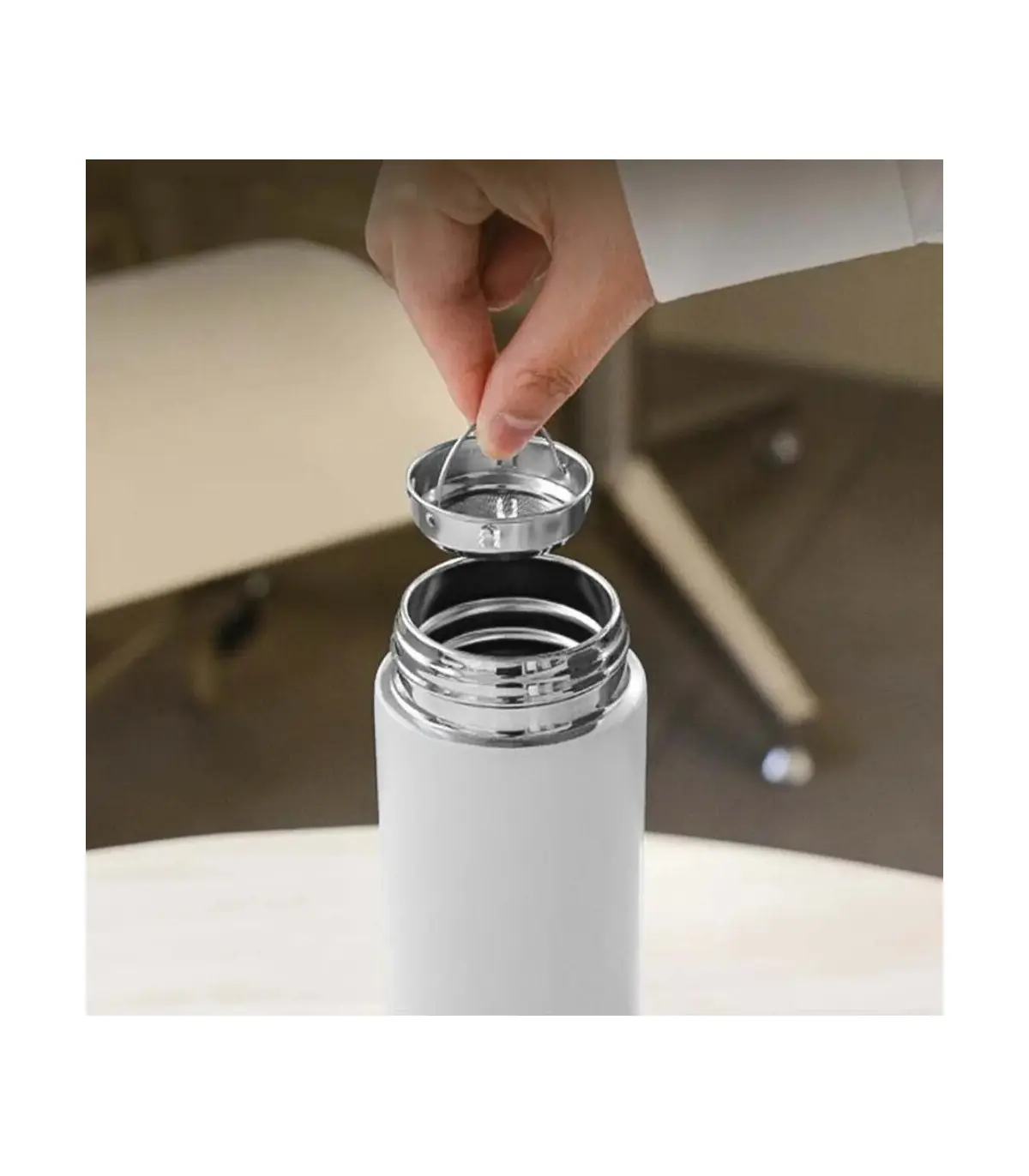 [BLANC 200ml] Tasse d\'eau isolée en acier inoxydable 304, équipée d\'un écran d\'affichage de la 