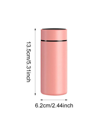 [Rose 200ml] Tasse d\'eau isolée en acier inoxydable 304, équipée d\'un écran d\'affichage de la t