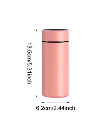 [Rose 200ml] Tasse d\'eau isolée en acier inoxydable 304, équipée d\'un écran d\'affichage de la t
