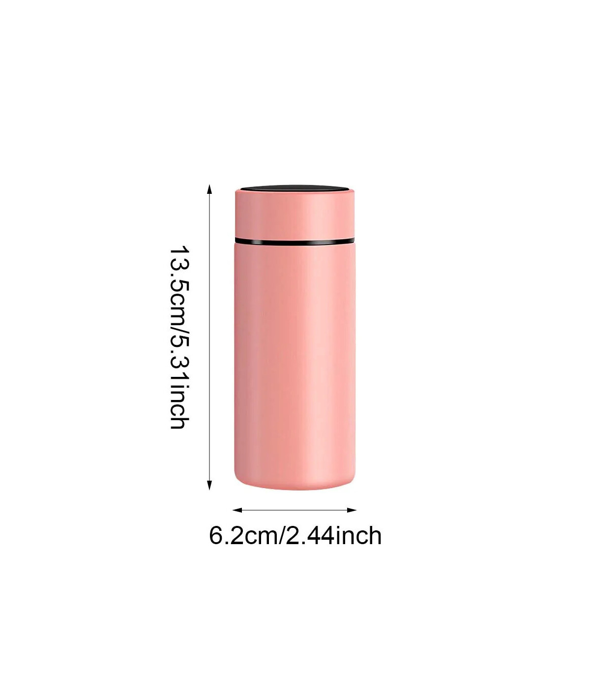 [Rose 200ml] Tasse d\'eau isolée en acier inoxydable 304, équipée d\'un écran d\'affichage de la t