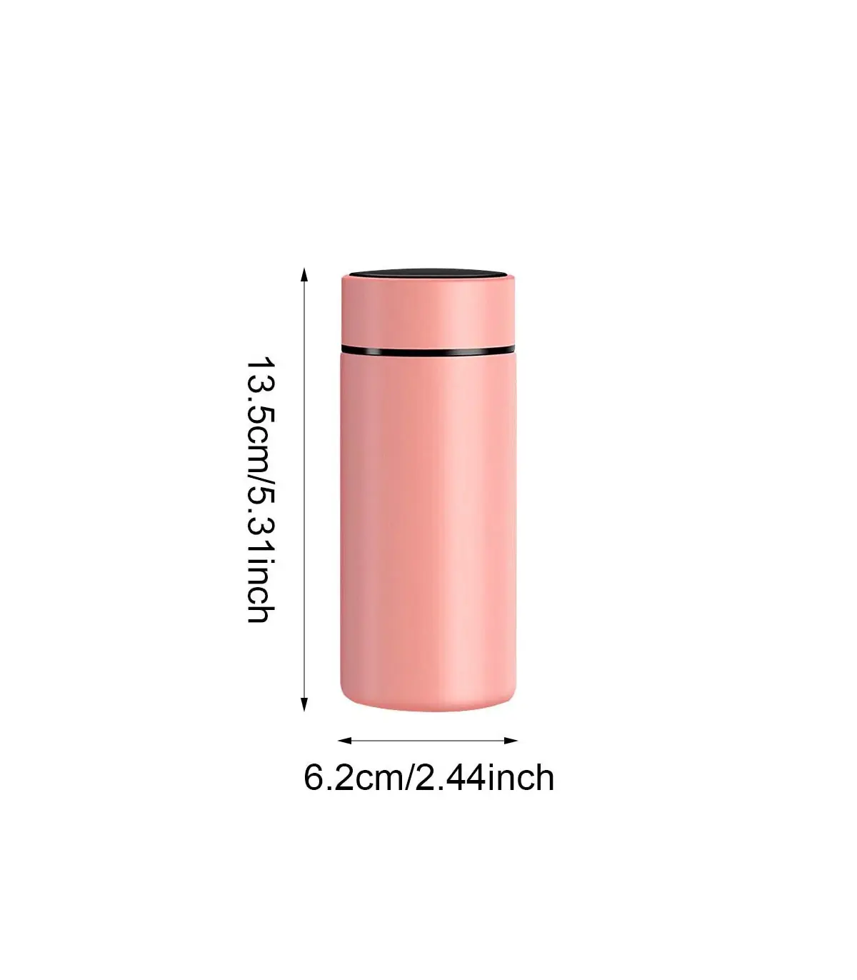 [Rose 200ml] Tasse d\'eau isolée en acier inoxydable 304, équipée d\'un écran d\'affichage de la t