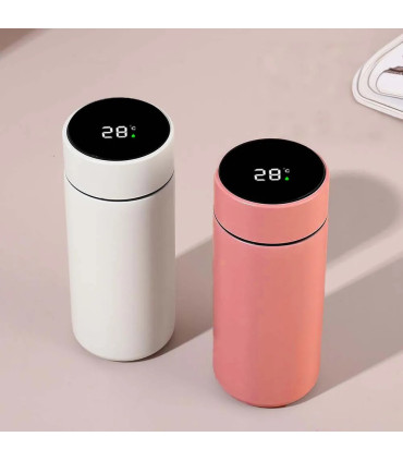 [Rose 200ml] Tasse d\'eau isolée en acier inoxydable 304, équipée d\'un écran d\'affichage de la t