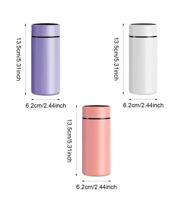 [Rose 200ml] Tasse d\'eau isolée en acier inoxydable 304, équipée d\'un écran d\'affichage de la t