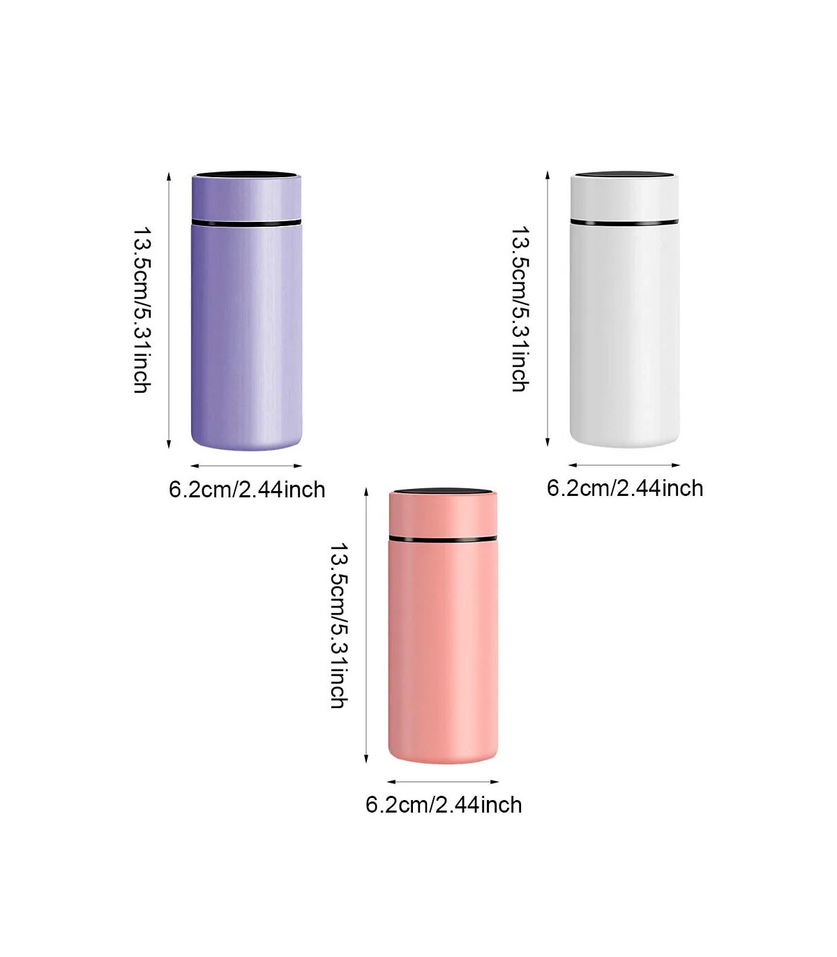 [Rose 200ml] Tasse d\'eau isolée en acier inoxydable 304, équipée d\'un écran d\'affichage de la t