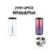 [White-Pink-2PCS 500ML] Bouteille Thermos à café en acier inoxydable de 400ML, tasse thermique,