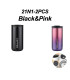 Bouteille thermos acier inoxydable noir et rose