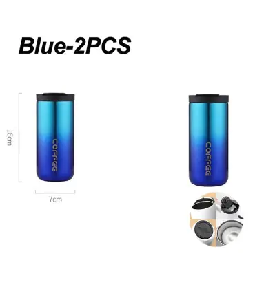 [Blue-2PCS 500ML] Bouteille Thermos à café en acier inoxydable de 400ML, tasse thermique, flaco