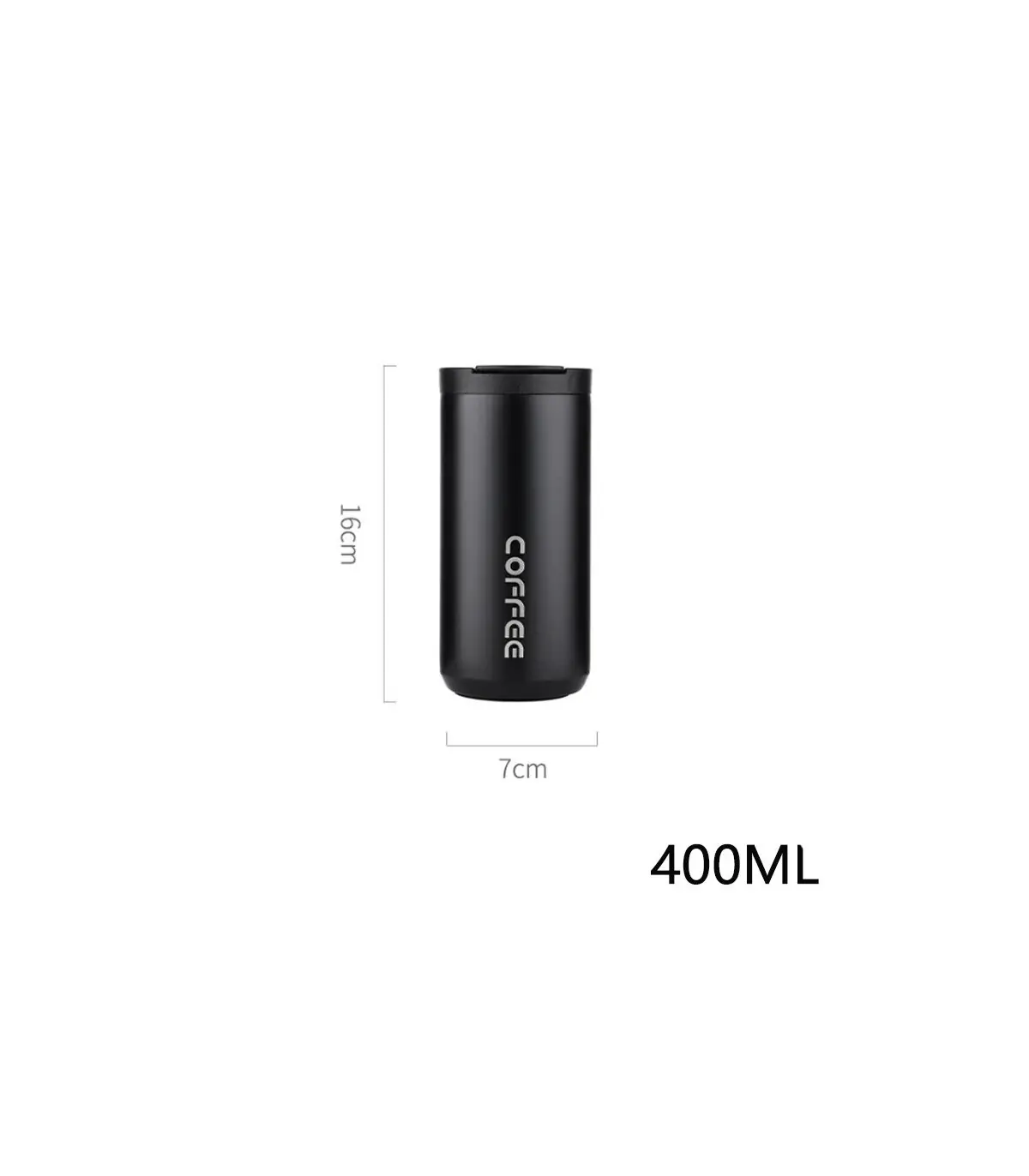 [Black-White-Blue 500ML] Bouteille Thermos à café en acier inoxydable de 400ML, tasse thermique