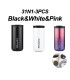 [Black-White-Pink 500ML] Bouteille Thermos à café en acier inoxydable de 400ML, tasse thermique