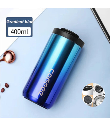 [Blue 500ML] Bouteille Thermos à café en acier inoxydable de 400ML, tasse thermique, flacons so