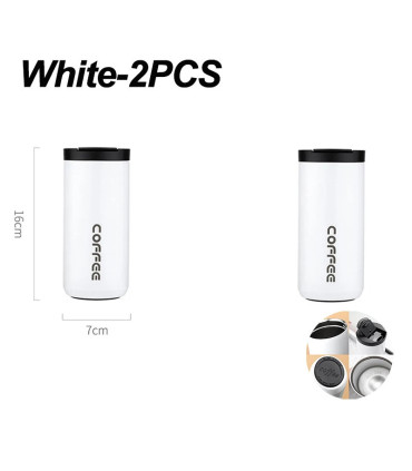 [White-2PCS 500ML] Bouteille Thermos à café en acier inoxydable de 400ML, tasse thermique, flac