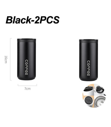 [Black-2PCS 500ML] Bouteille Thermos à café en acier inoxydable de 400ML, tasse thermique, flac