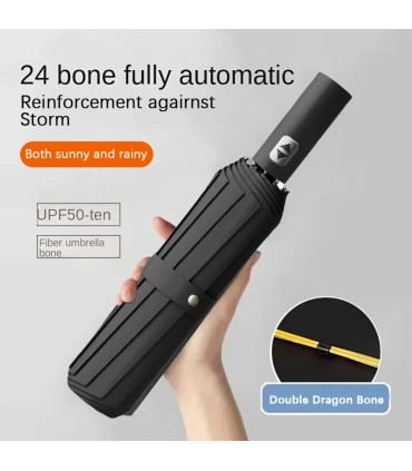 [Pink] Parapluie automatique 24 os 106 cm pour hommes et femmes à l\'extérieur grand parapluie p