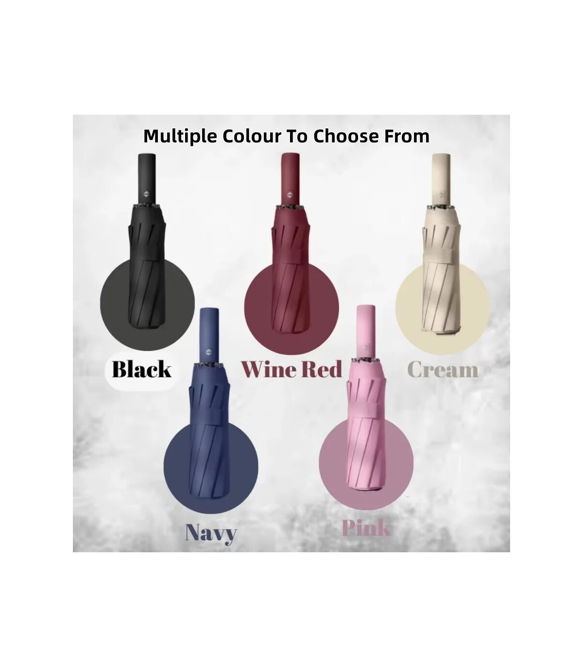 [Pink] Parapluie automatique 24 os 106 cm pour hommes et femmes à l\'extérieur grand parapluie p