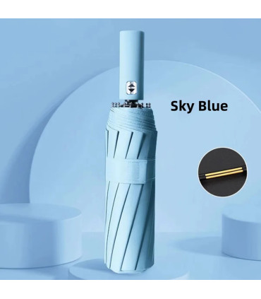 [Sky Blue] Parapluie automatique 24 os 106 cm pour hommes et femmes à l\'extérieur grand paraplu