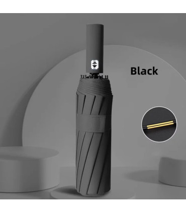 [Black] Parapluie automatique 24 os 106 cm pour hommes et femmes à l\'extérieur grand parapluie 