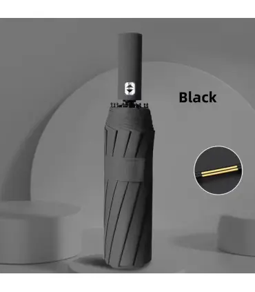 [Black] Parapluie automatique 24 os 106 cm pour hommes et femmes à l\'extérieur grand parapluie 