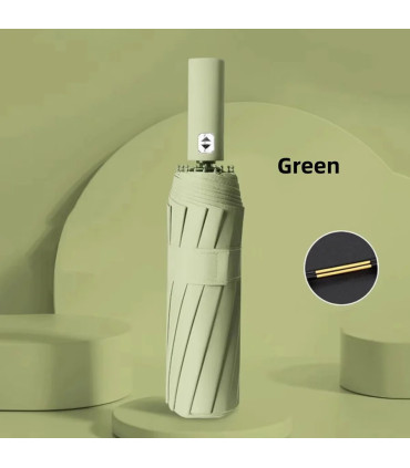 [Green] Parapluie automatique 24 os 106 cm pour hommes et femmes à l\'extérieur grand parapluie 