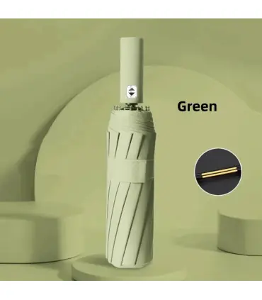 [Green] Parapluie automatique 24 os 106 cm pour hommes et femmes à l\'extérieur grand parapluie 