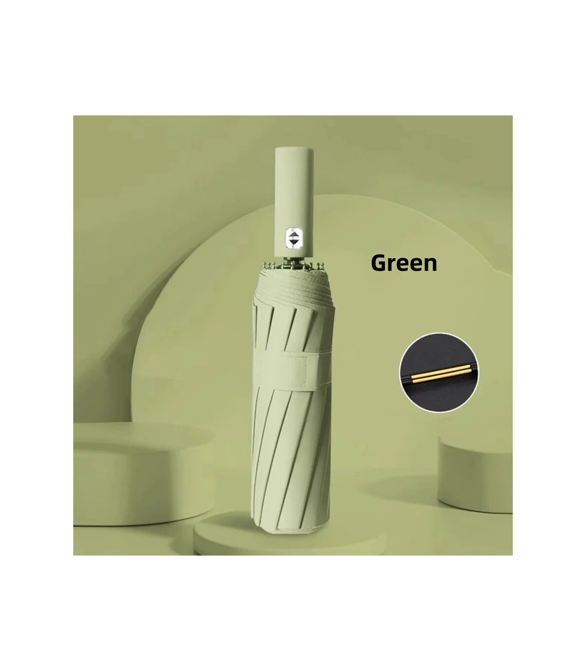 [Green] Parapluie automatique 24 os 106 cm pour hommes et femmes à l\'extérieur grand parapluie 