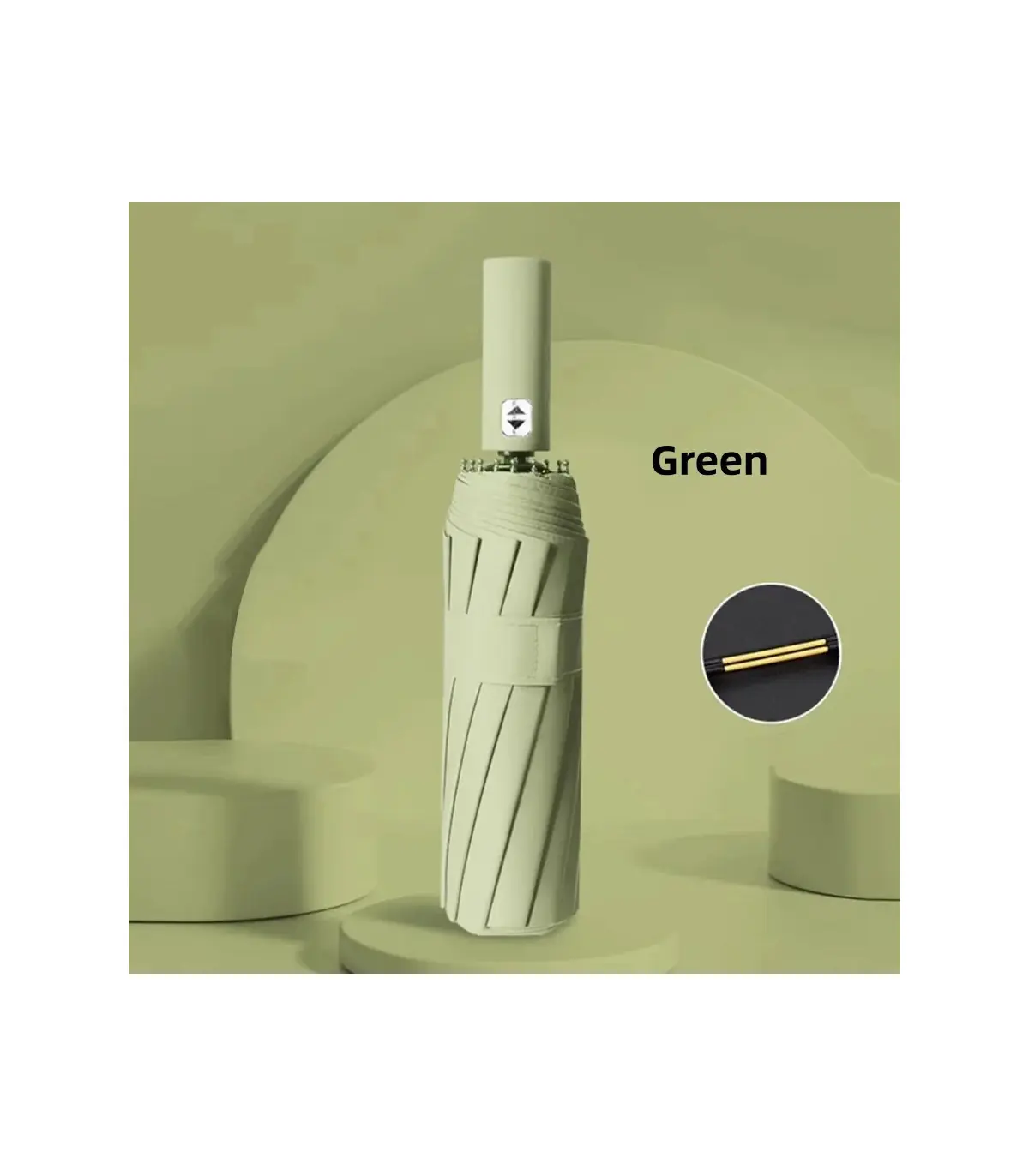 [Green] Parapluie automatique 24 os 106 cm pour hommes et femmes à l\'extérieur grand parapluie 