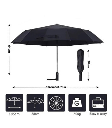 [Green] Parapluie automatique 24 os 106 cm pour hommes et femmes à l\'extérieur grand parapluie 