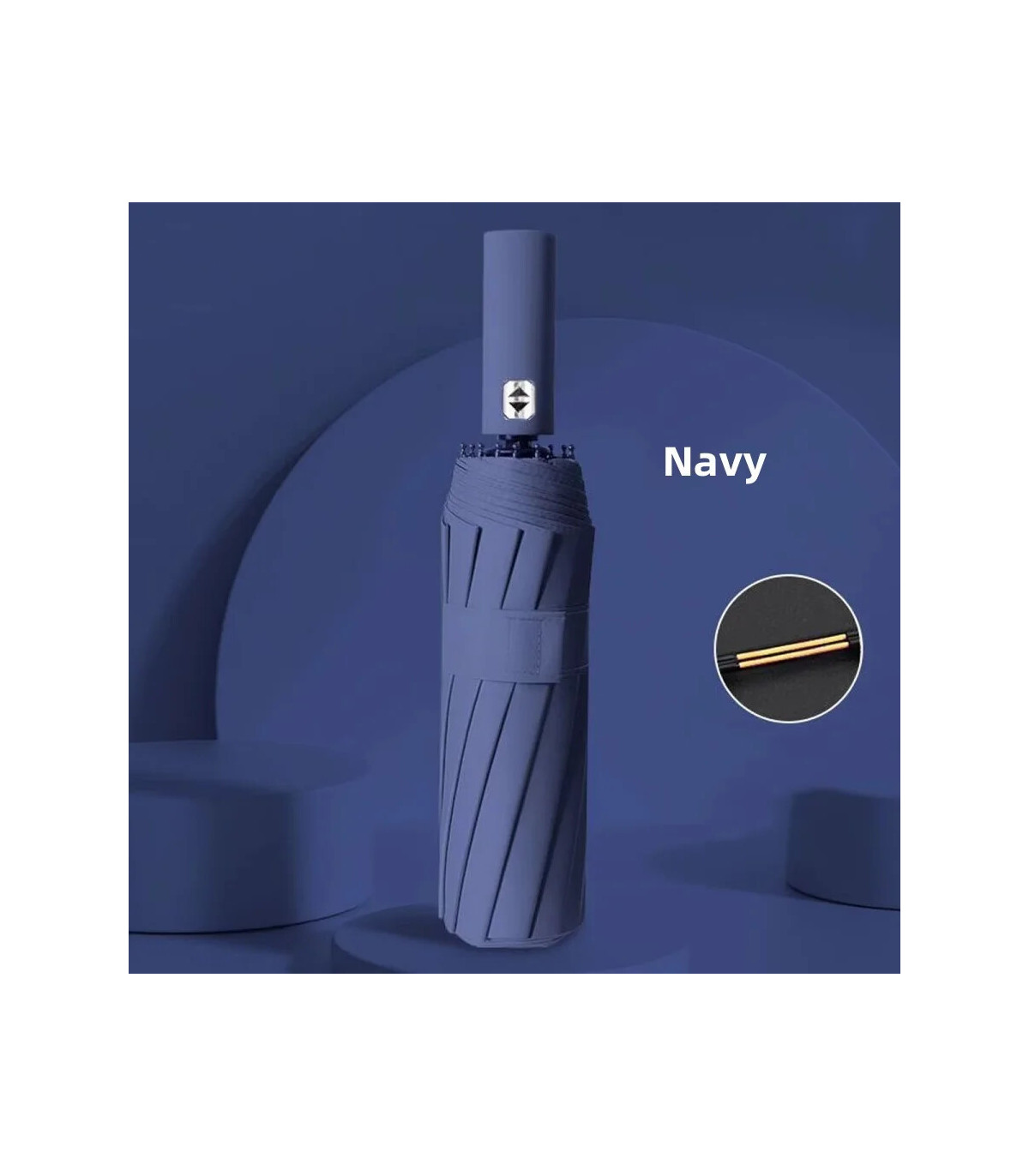 [Navy] Parapluie automatique 24 os 106 cm pour hommes et femmes à l\'extérieur grand parapluie p